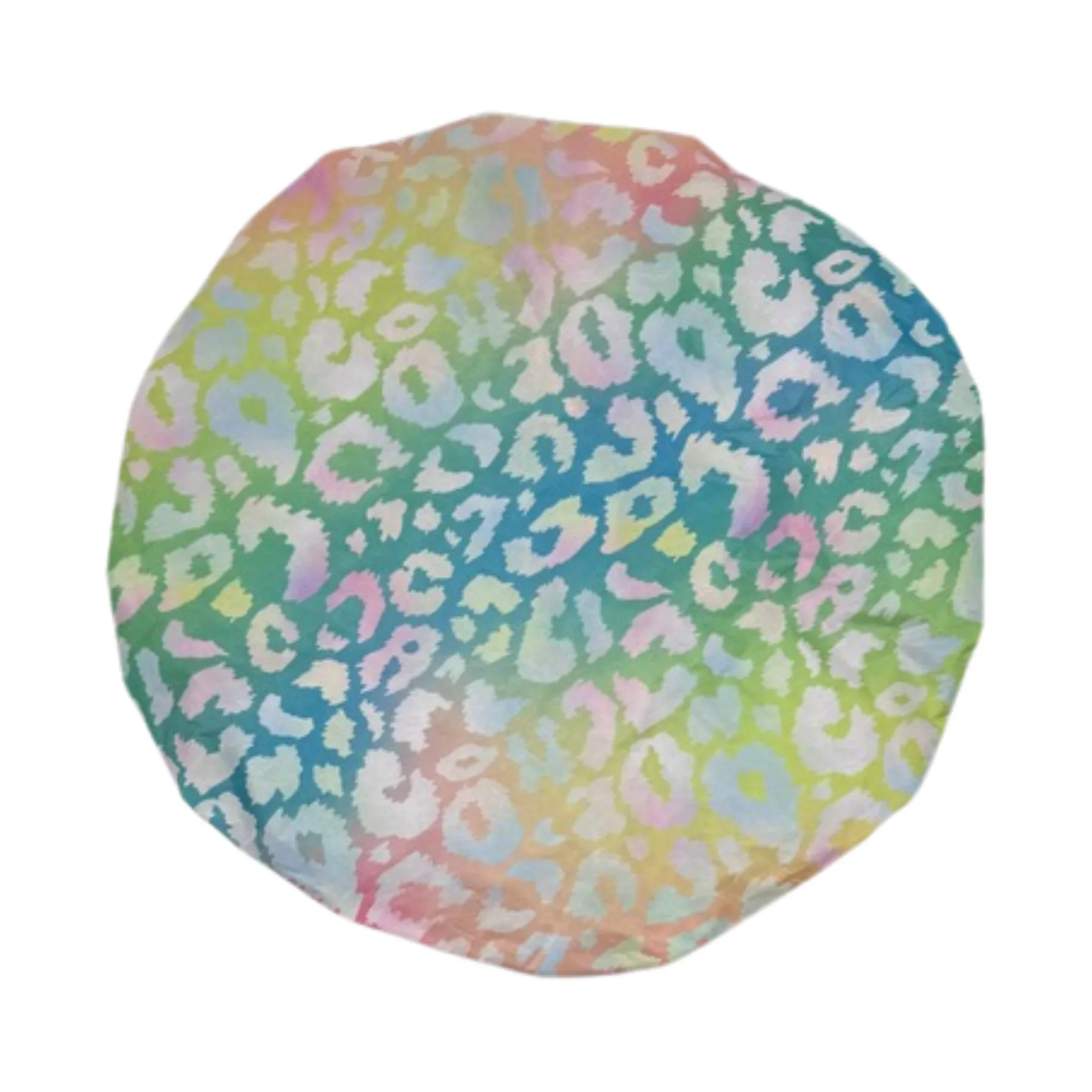 Bright Pastel Leopard Satin-Lined Waterproof Shower Cap - Image 4