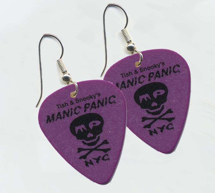 Guitar Pick Earrings with Skully design - Image 5