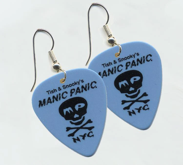 Guitar Pick Earrings with Skully design - Image 6