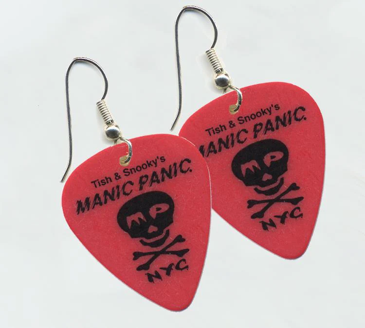 Guitar Pick Earrings with Skully design - Image 7