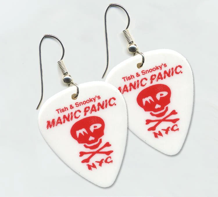 Guitar Pick Earrings with Skully design - Image 8