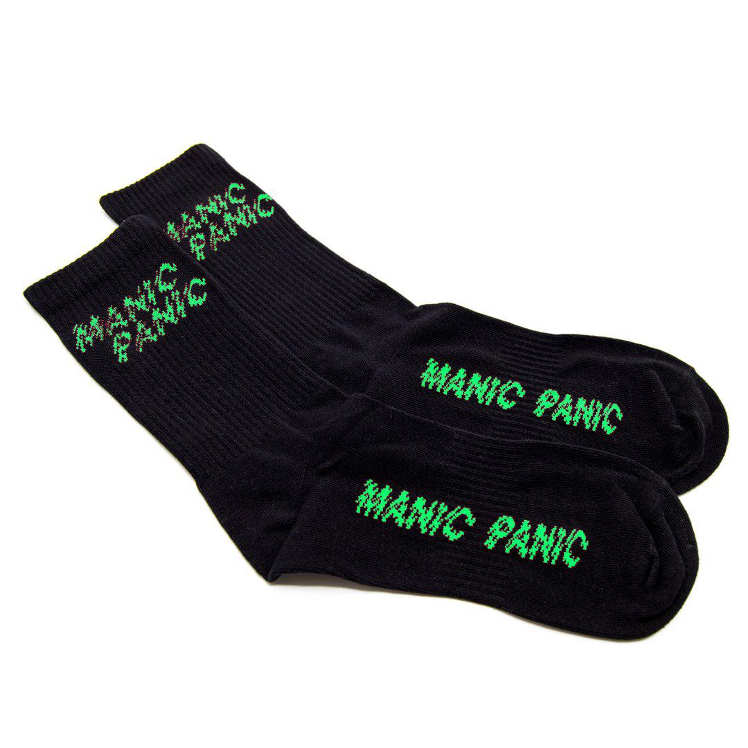 Socks - Black with Green Logo